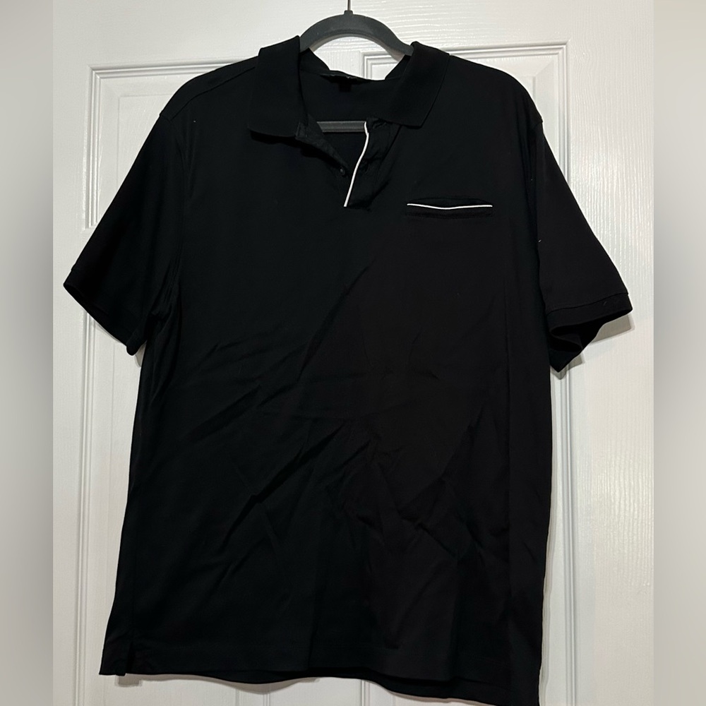 Banana Republic Black Polo Shirt with White Trim